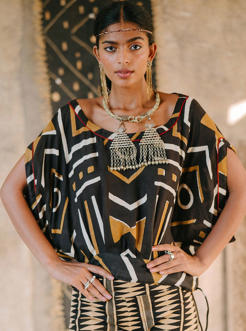 FOLK TOP mali smoki mali black red