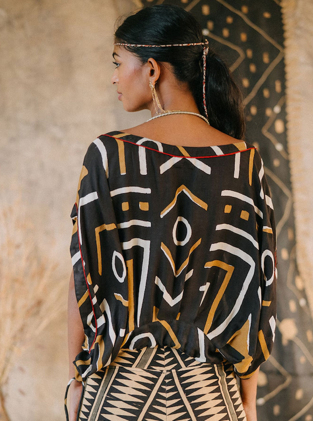 FOLK TOP mali smoki mali black red 