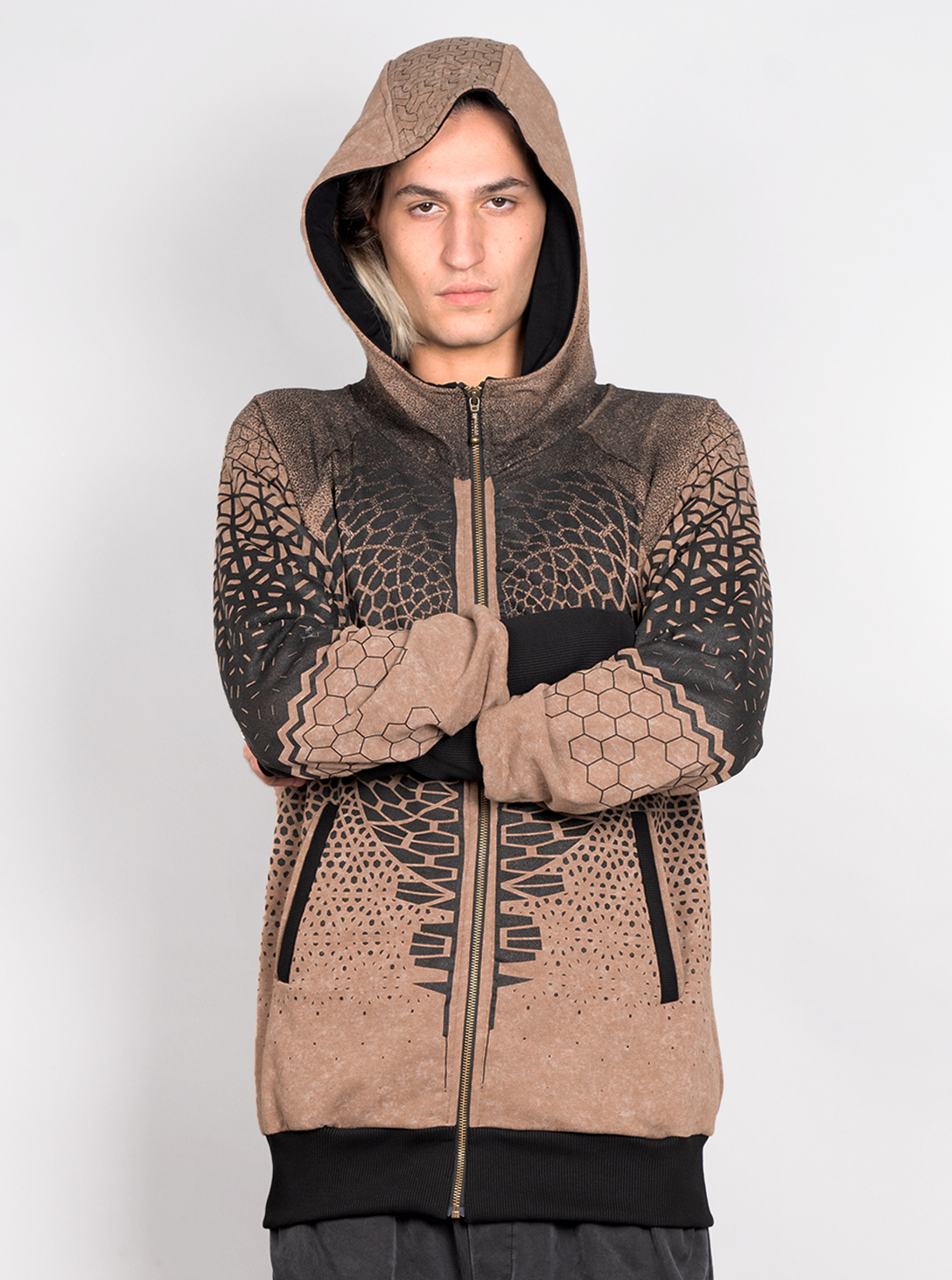 Mark MEN HOOD-  BROWN TEX