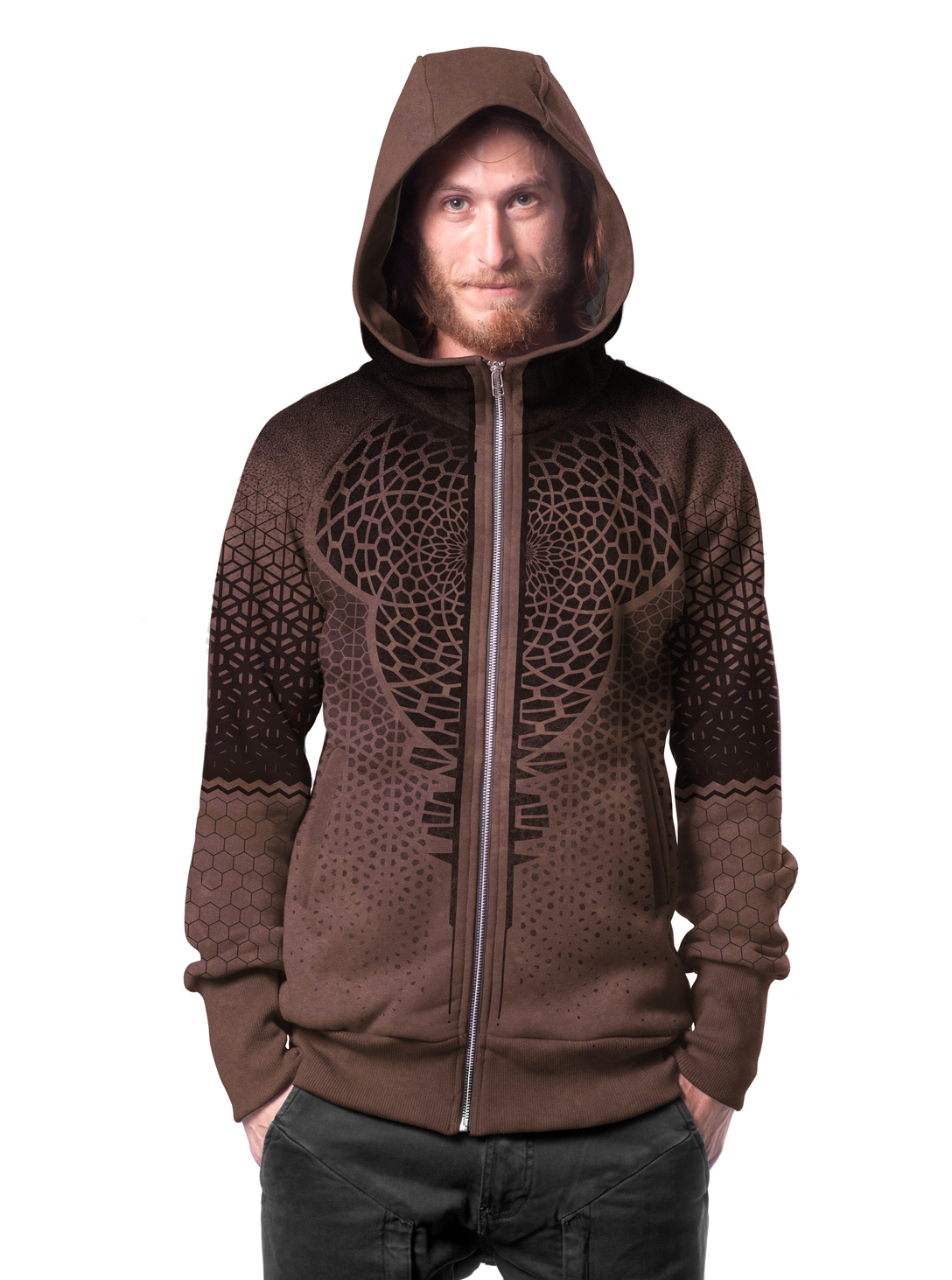Mark MEN HOOD-  BROWN TEX