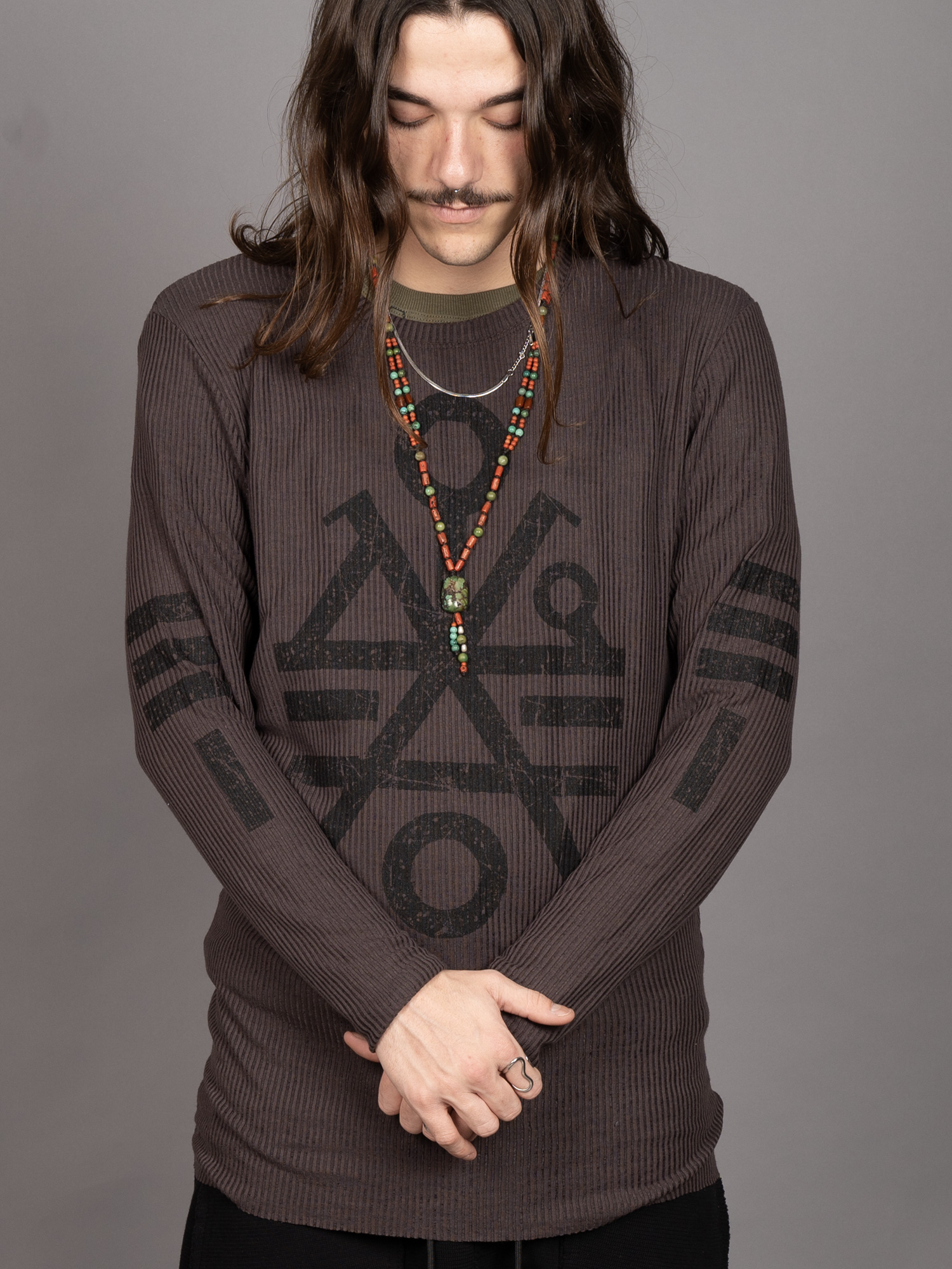 Monolith MEN'S LONG SLEEVES SHIRT BROWN