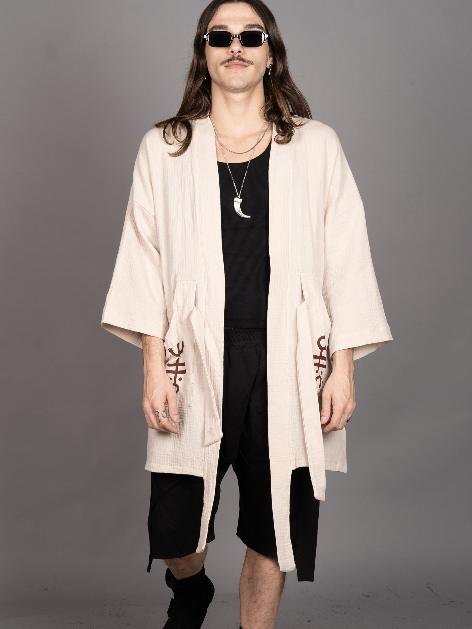 NUNU MIDI KIMONO OFFWHITE