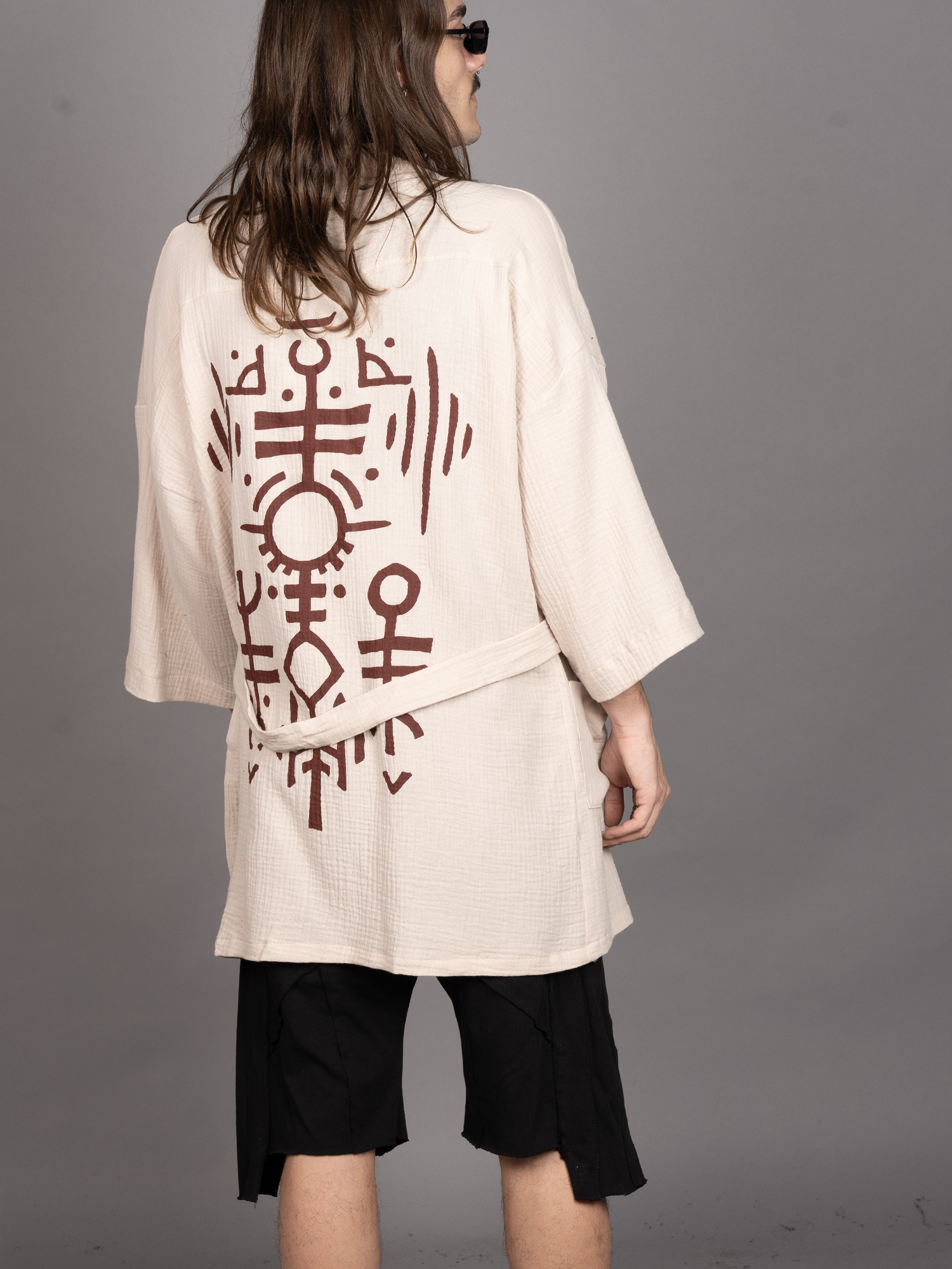 NUNU MIDI KIMONO OFFWHITE