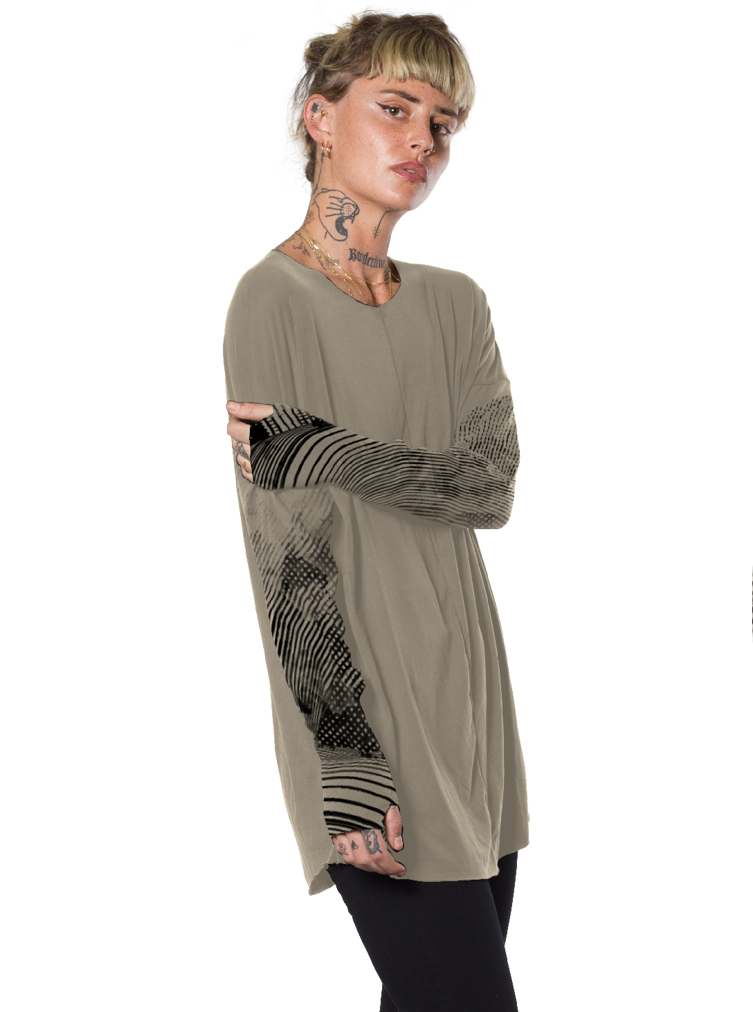 OKINAMI WOMEN'S LONG SHIRT BEIGE