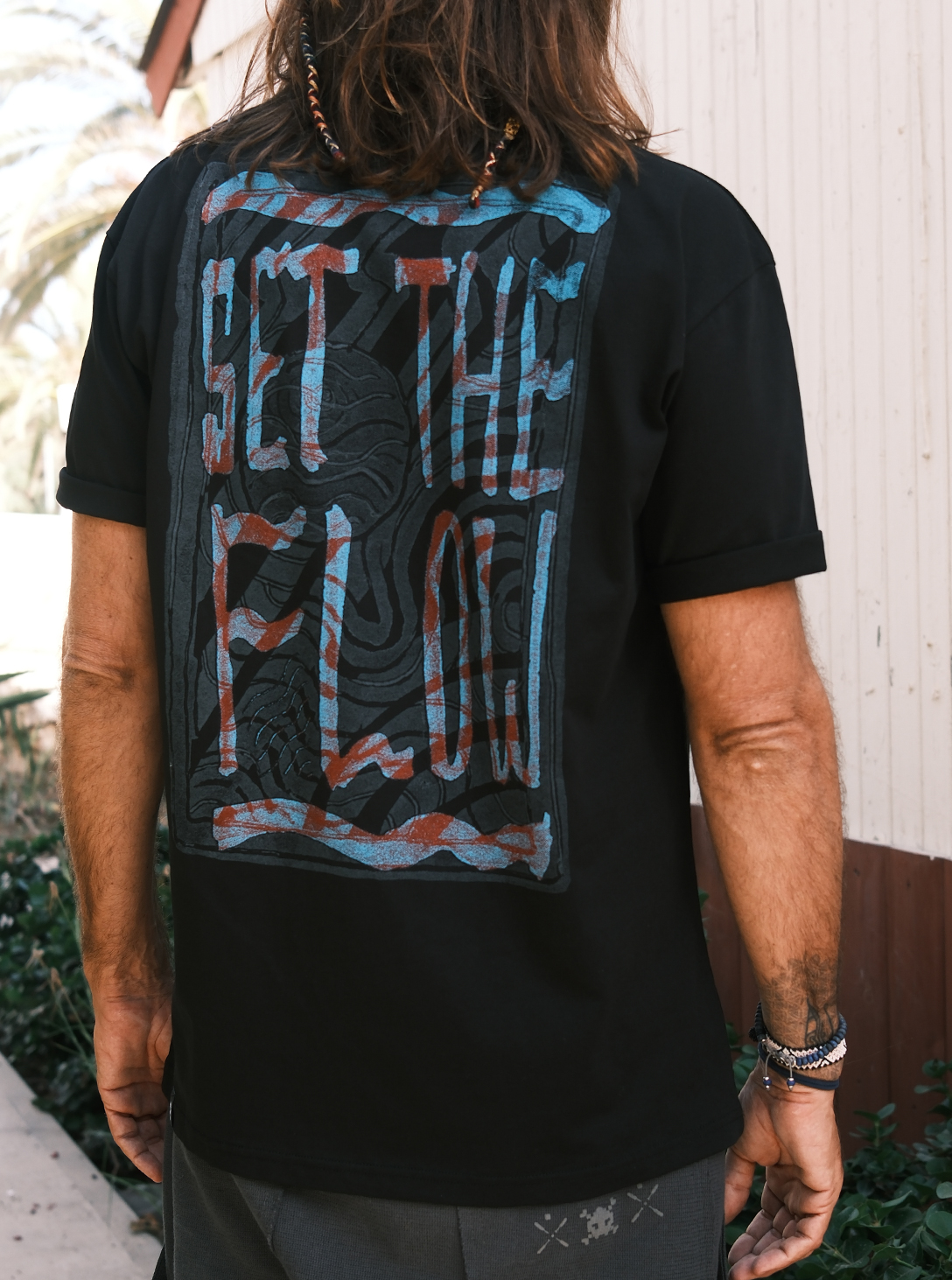SET THE FLOW MEN'S T-SHIRT BLACK