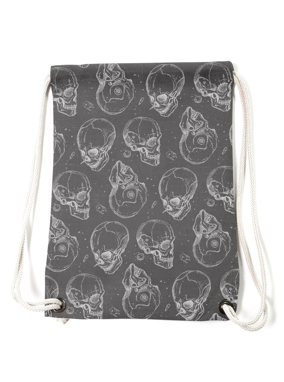 skull bagpack grey white