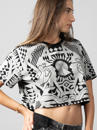 SOLOMANTRA CROP BLACK & SILVER