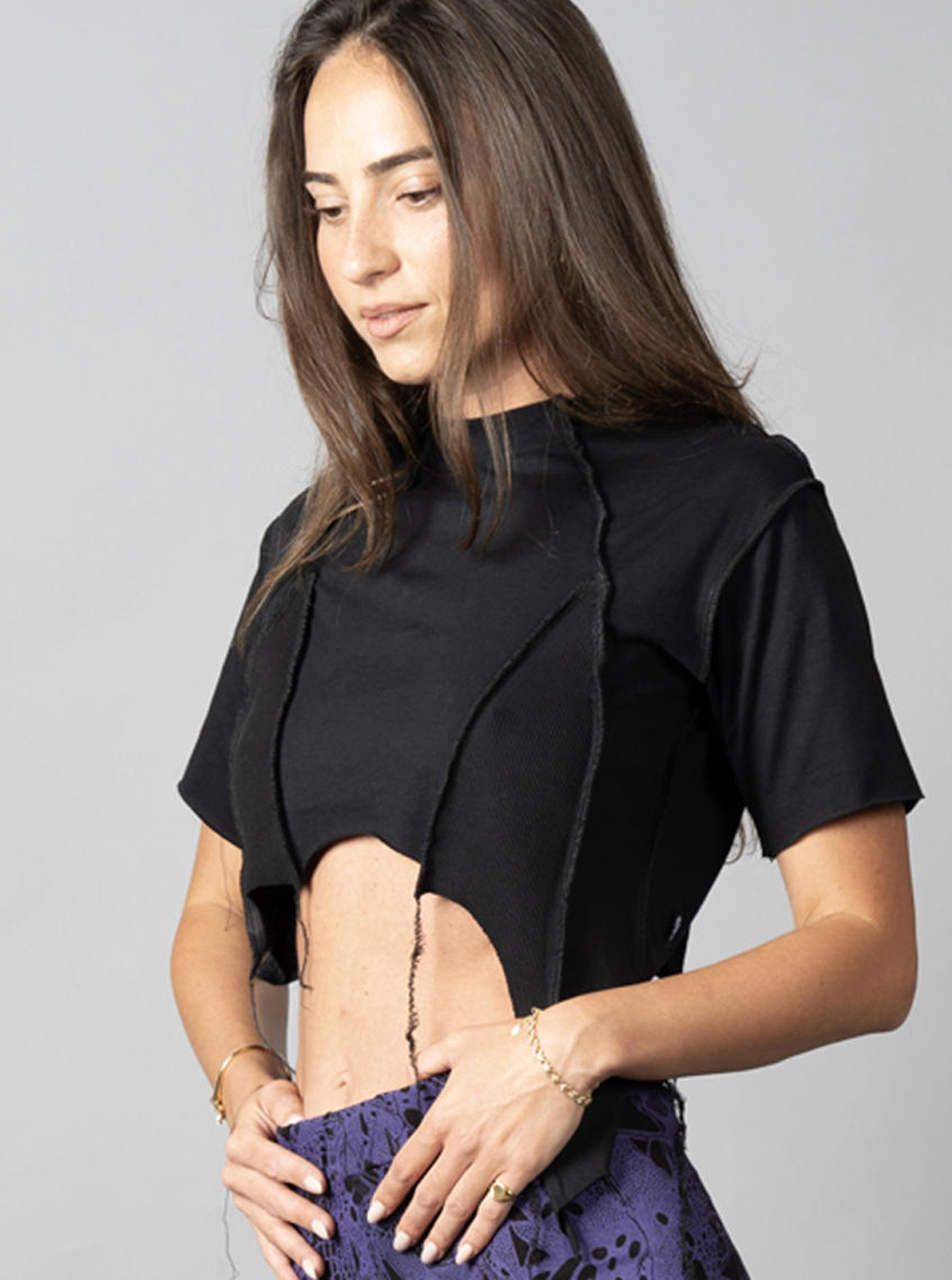 sonic black crop top 