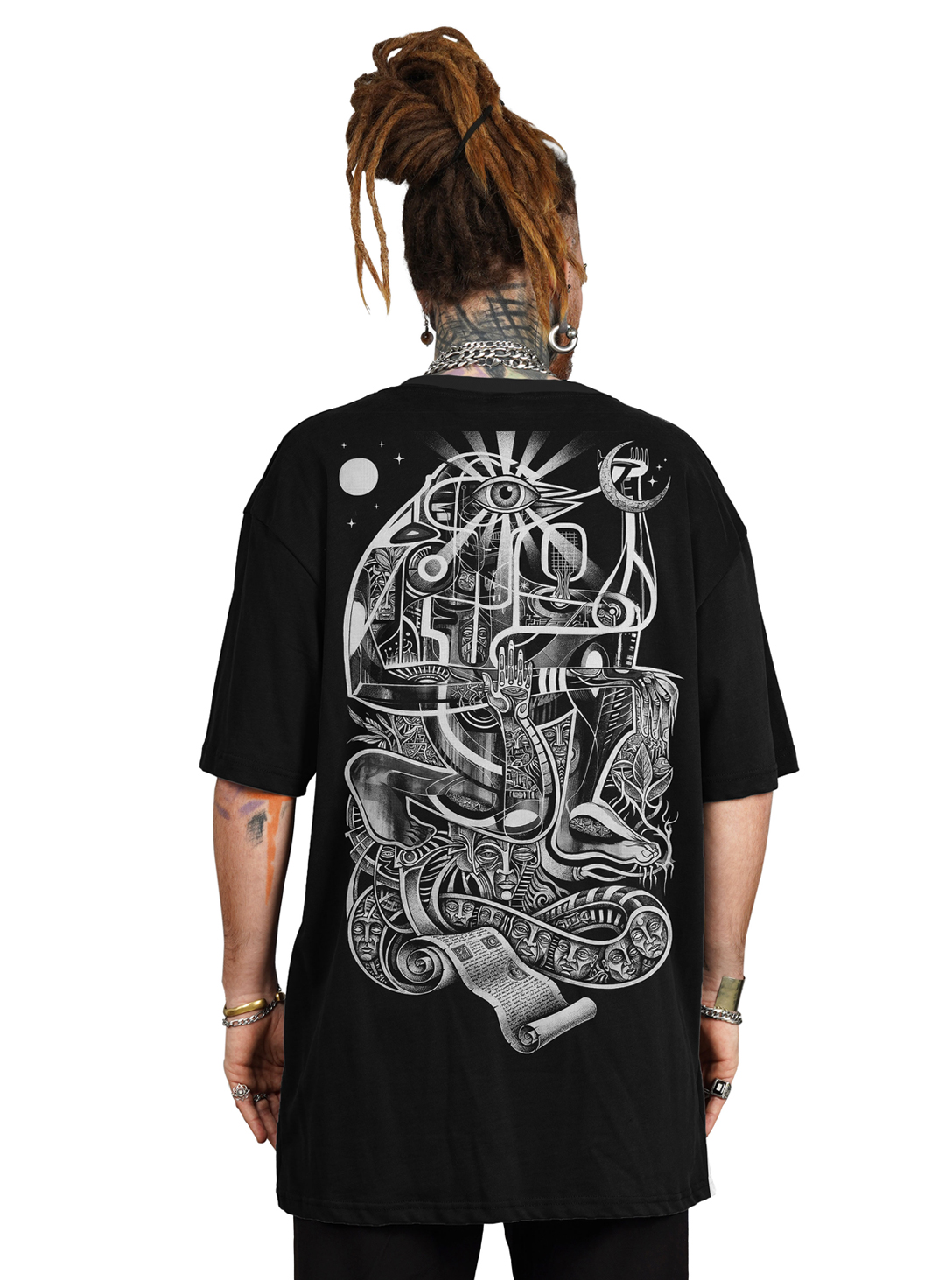 THE OBSERVER MEN'S OVERSIZE T BLACK