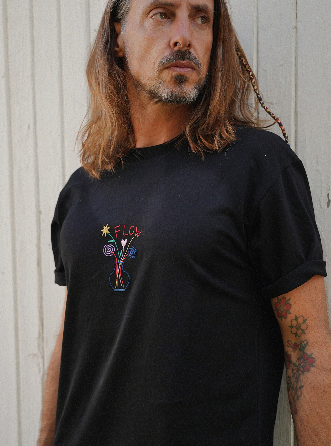 VASE FLOW BLACK OVERSIZE T-SHIRT