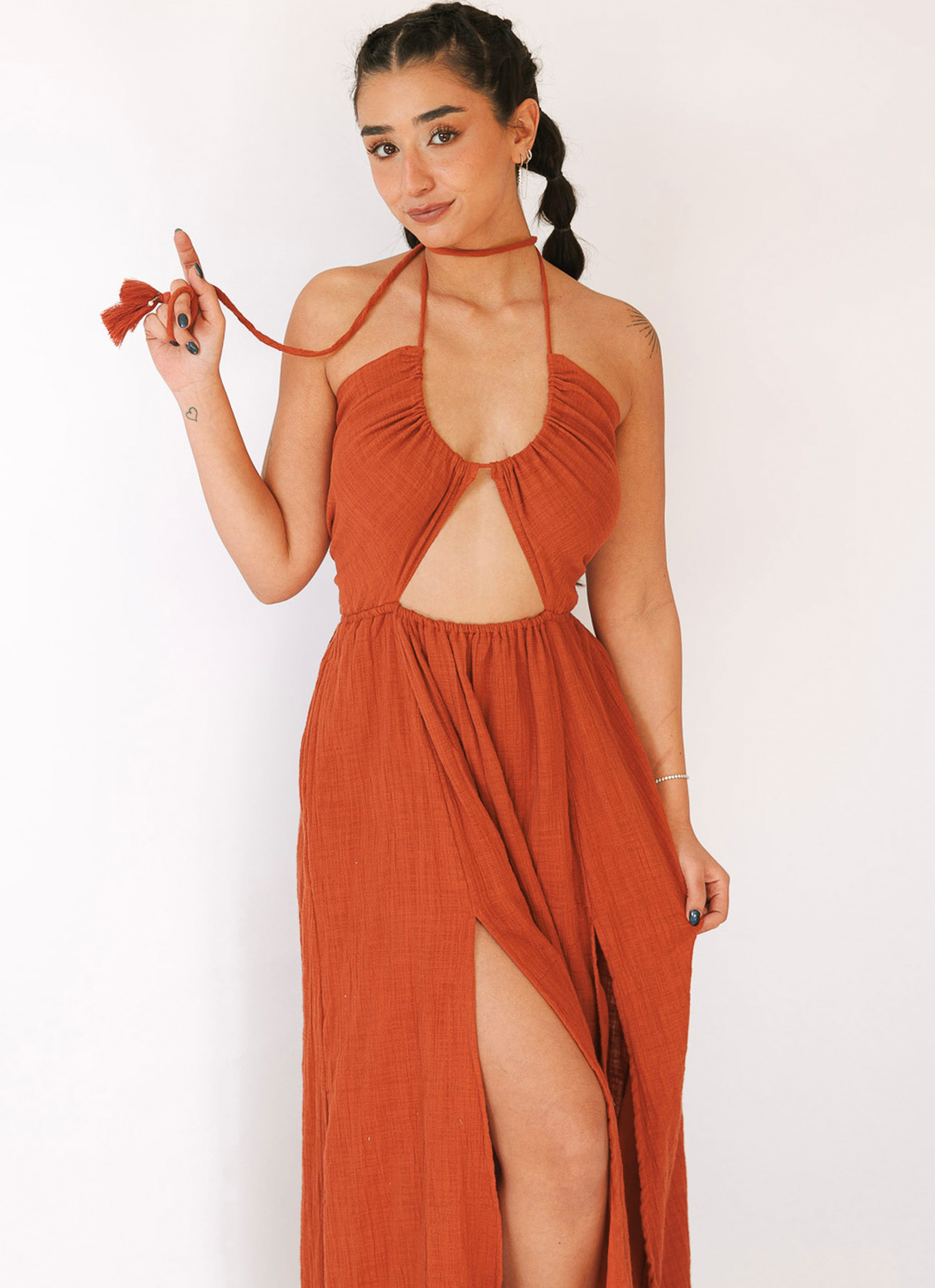 MAY WOMEN'S DRESS-RED ORANGE