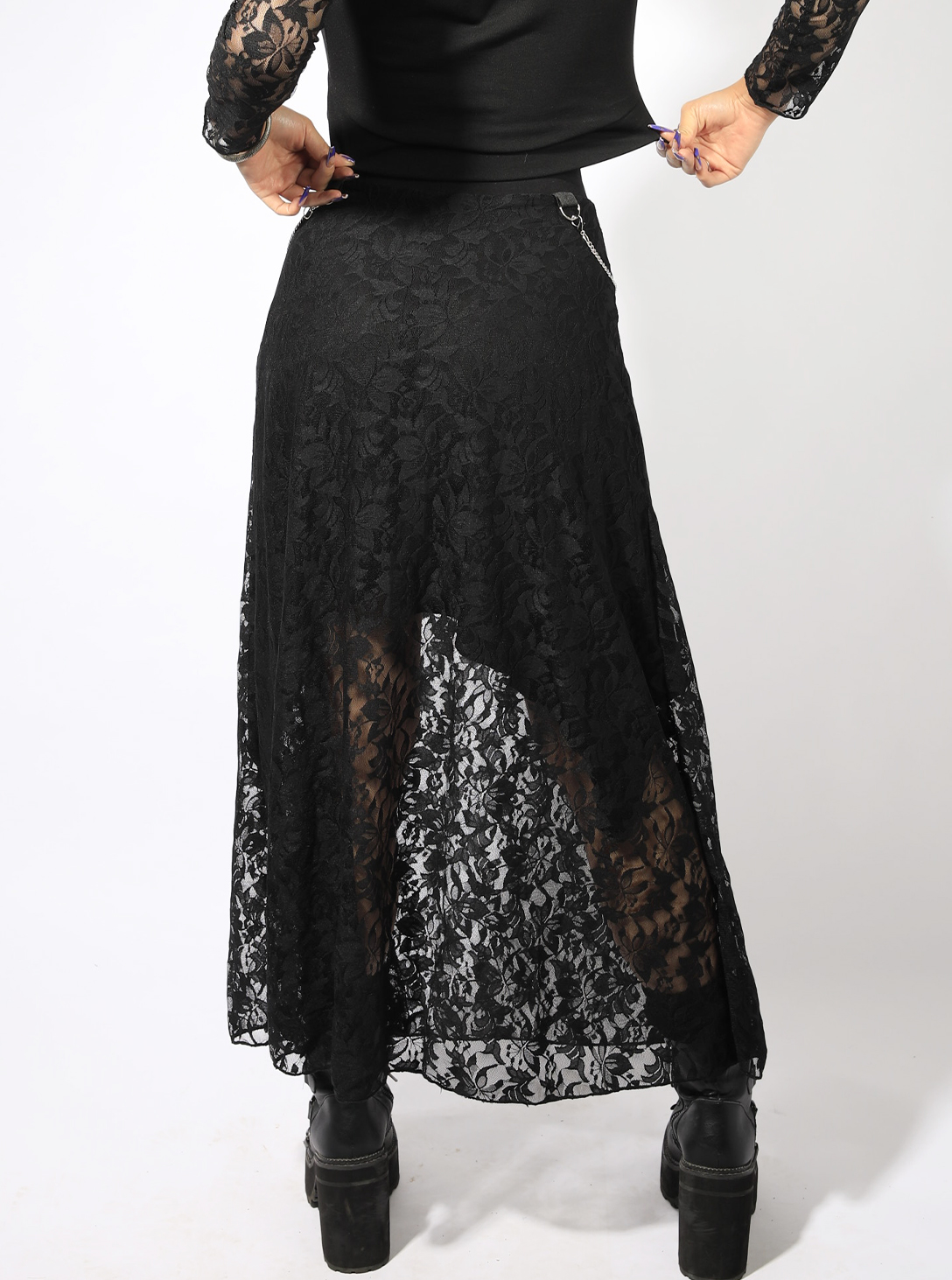 MOON WOMEN'S SKIRT- BLACK LACE