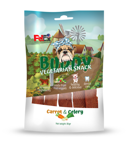 באדי סנאק חטיף צמחוני לכלב עם גזר וסלרי