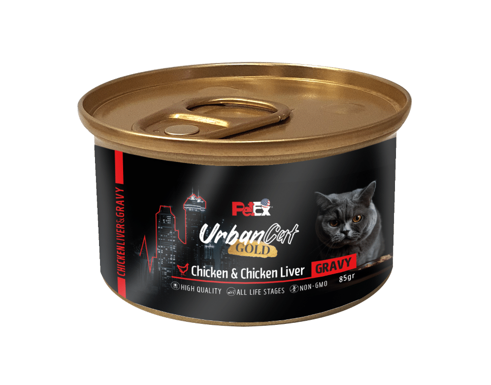 מגש 24יח' אורבן קט גולד מעדן ברוטב בטעם עוף וכבד עוף