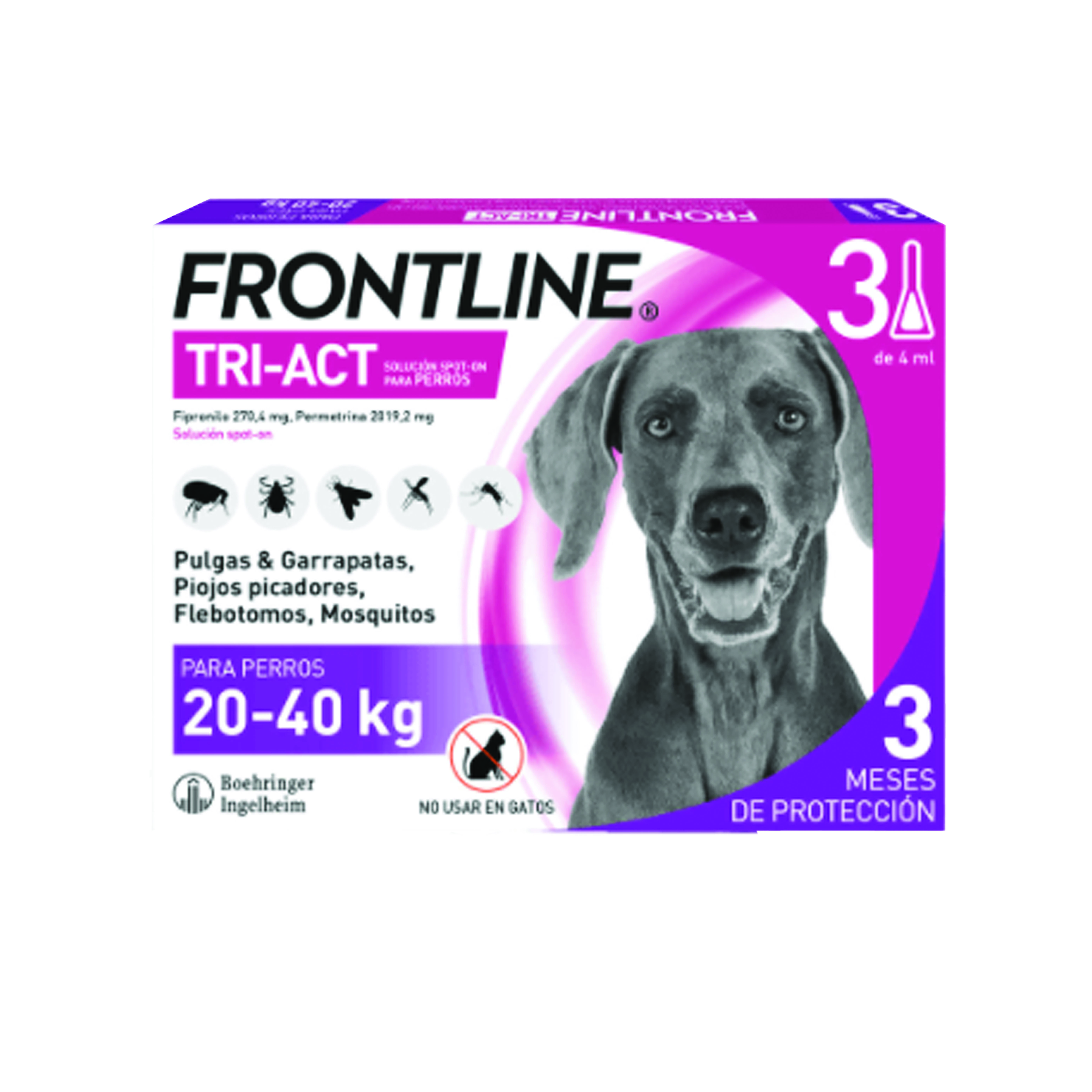 פרונטליין טריאקט למניעת פרעושים וקרציות בכלבים 20 ק''ג עד 40 ק''ג