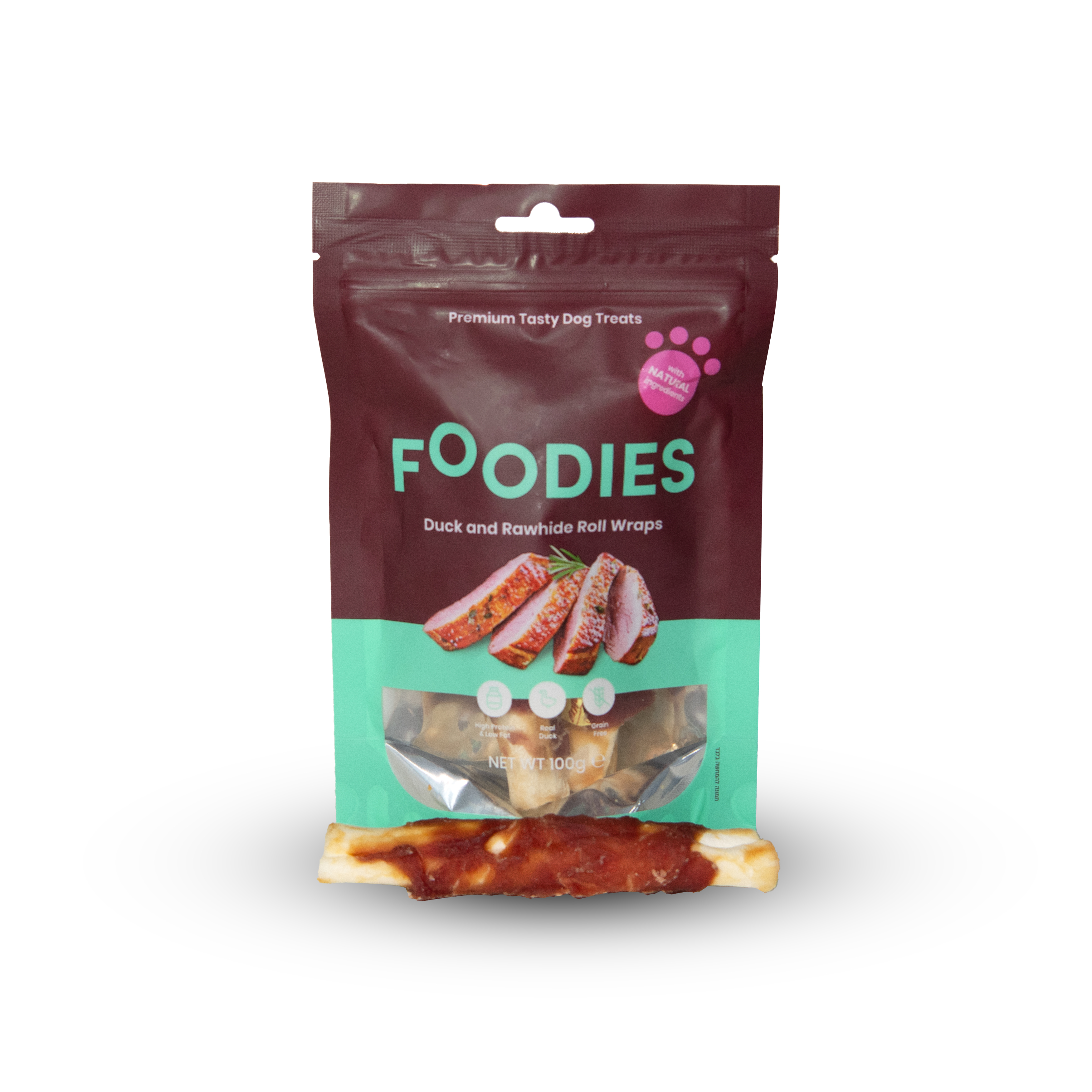 חטיף פודיס לכלב מגולגל ברווז ועור בקר 