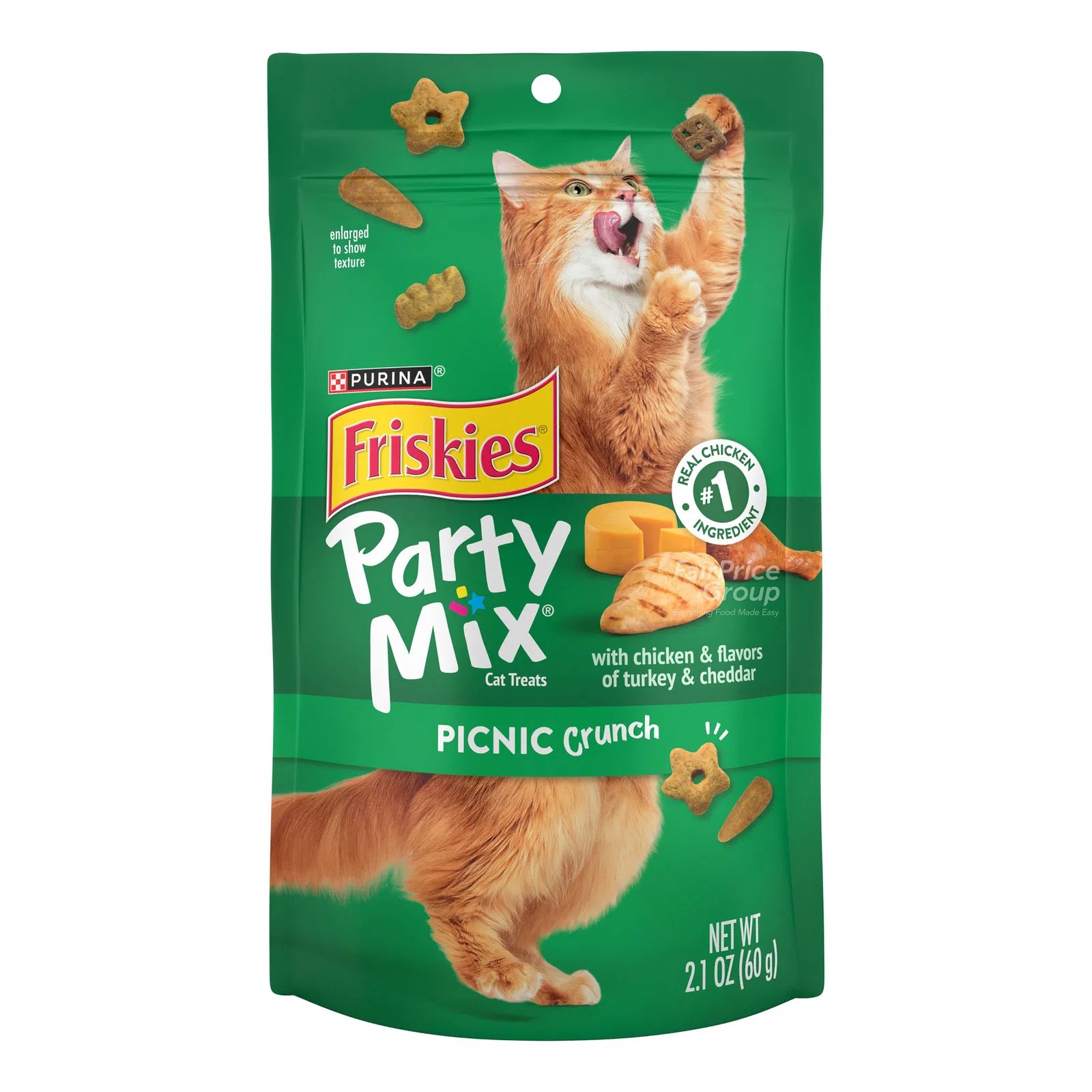 פריסקיז חטיפי PARTY MIX לחתול בטעם עוף הודו וגבינת צ'דר