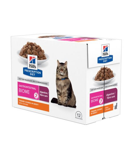 מגש (12יח) פאוץ מזון רפואי רטוב לחתול הילס גסטרואינטסטינל BIOME