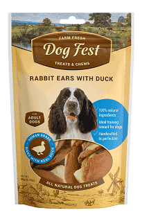 חטיף אוזני ארנבת עם בשר ברווז