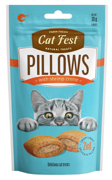 קט פסט חטיף כריות לחתול בטעם שרימפס