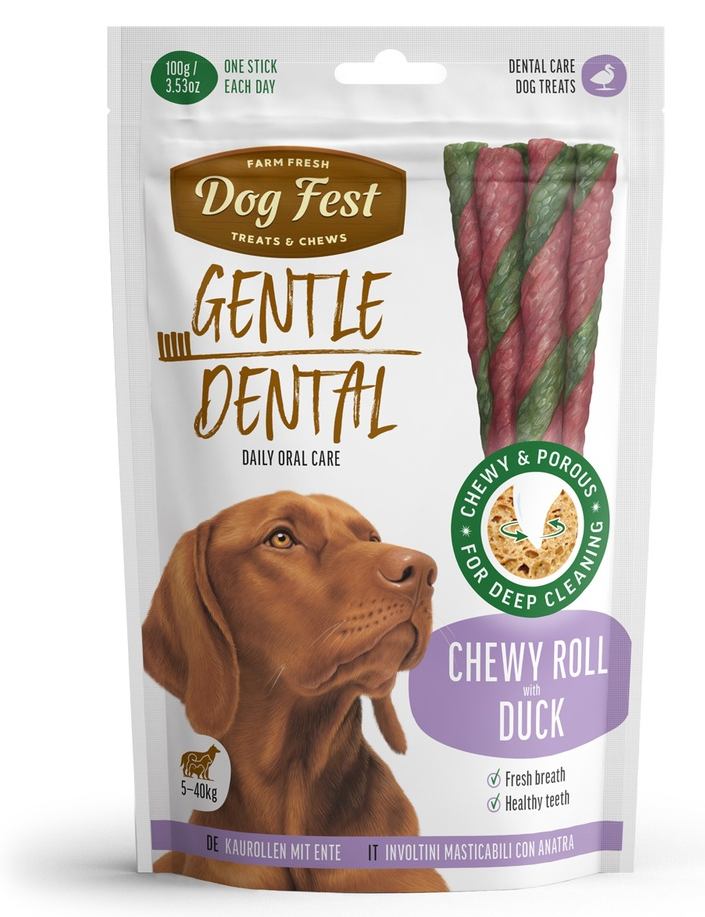 חטיף דנטלי גליל לעיסה בטעם ברווז