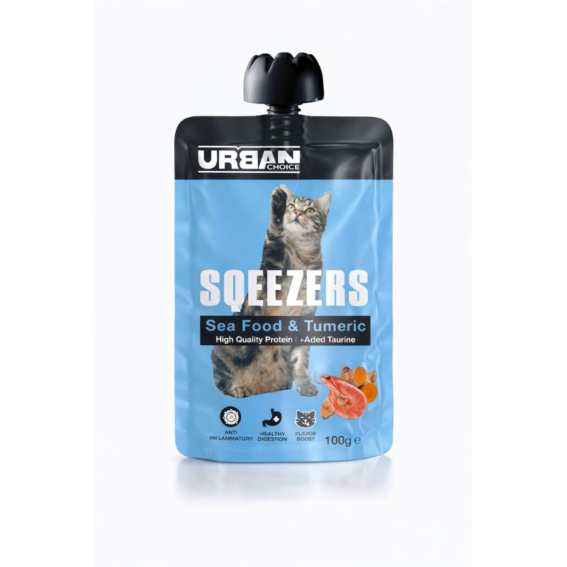 אורבן צ'ויס סקוויז פירות ים וכורכום לחתול