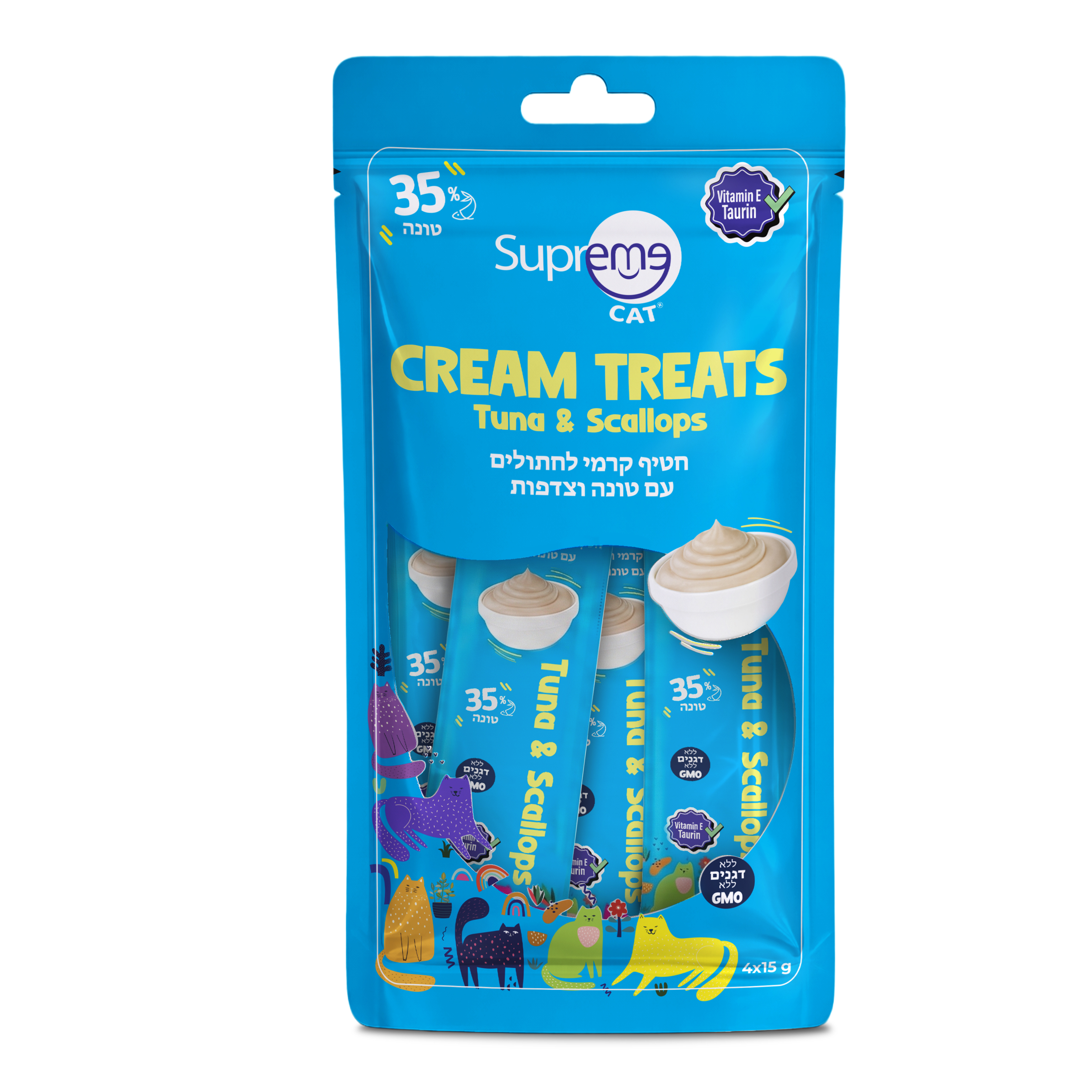 סופרים חתול שלוק טונה עם צדפות