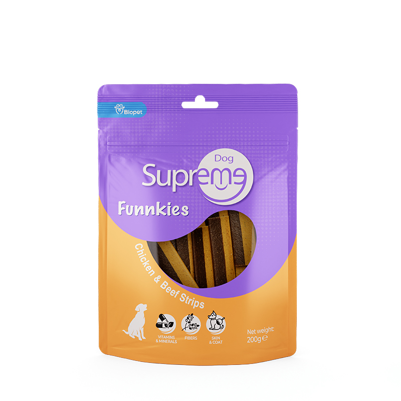 סופרים פאנקיז חטיף שטוח עוף ובקר לכלבים