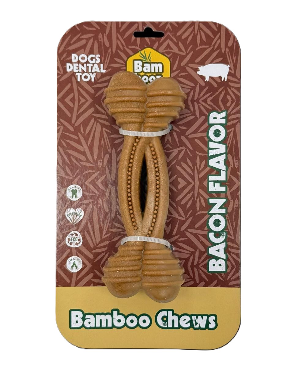 במבוז צעצוע לעיסה עצם ארגונומית בטעם בייקון 18 ס"מ