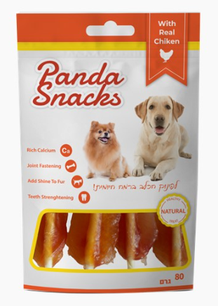 פנדה חטיף רך לכלב חזה עוף על מקל