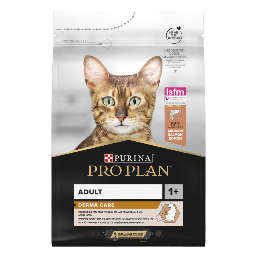 אוכל לחתולים Purina Pro Plan Derma Care Hairball Control Salmon