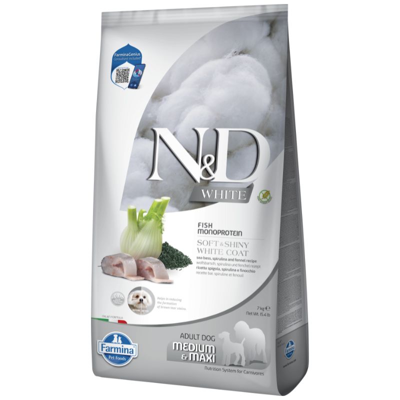 ND מזון לכלב בינוני/גדול עם פרוה לבנה