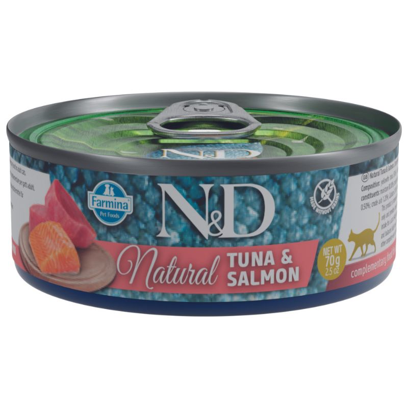 N&D נטורל מעדן לחתול טונה וסלמון 