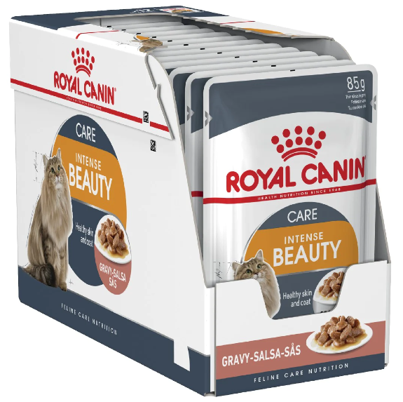 מארז 12 יחידות רויאל קנין פאוץ' לחתול הייר אנד סקין