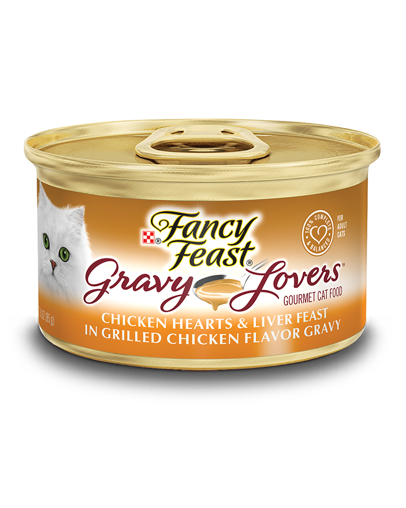 24 יחידות פנסי פיסט פורינה פחיות לחתול חתיכות לבבות עוף וכבד ברוטב עשיר