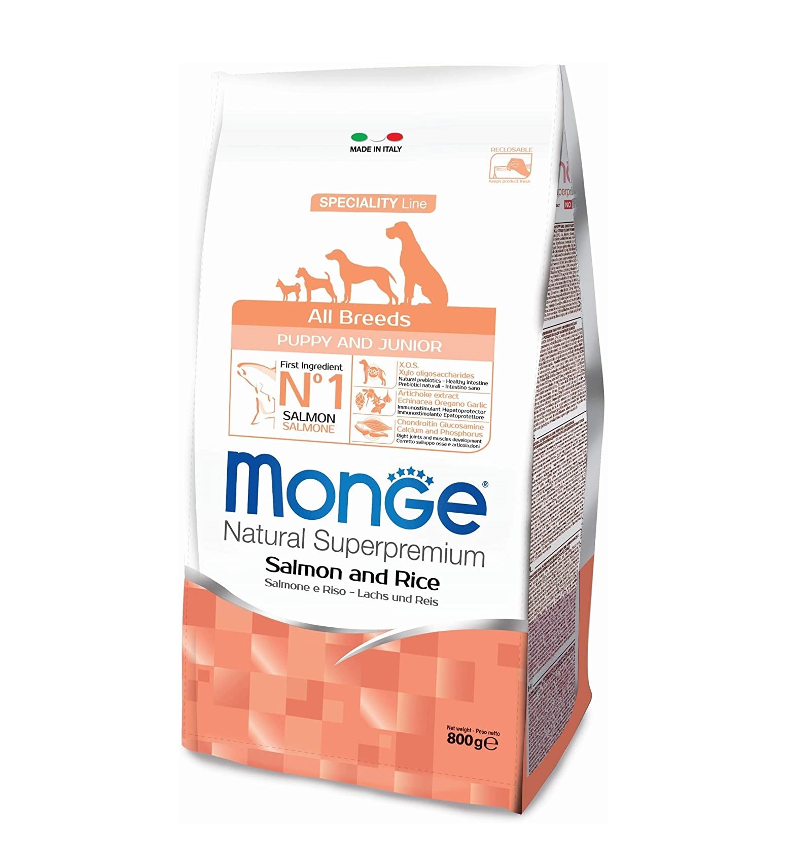 מונג' מזון לגורי כלבים סלמון ואורז