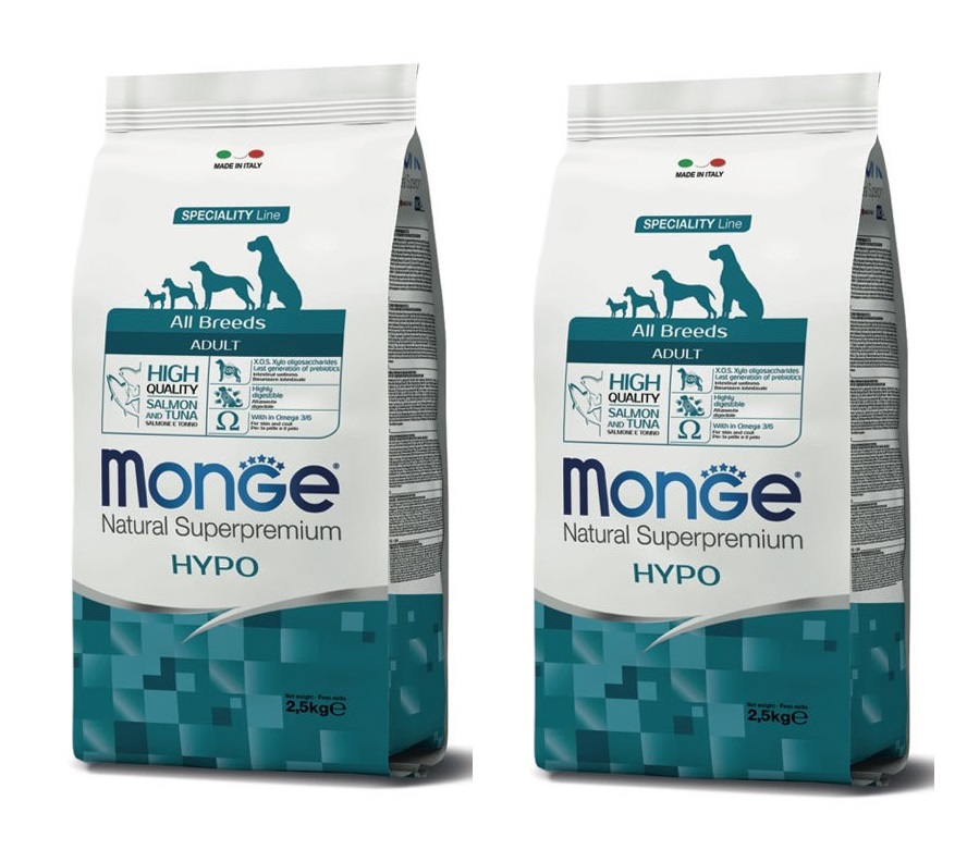 שני שקי מונג' מזון היפואלרגני לכלבים בוגרים בטעם סלמון וטונה