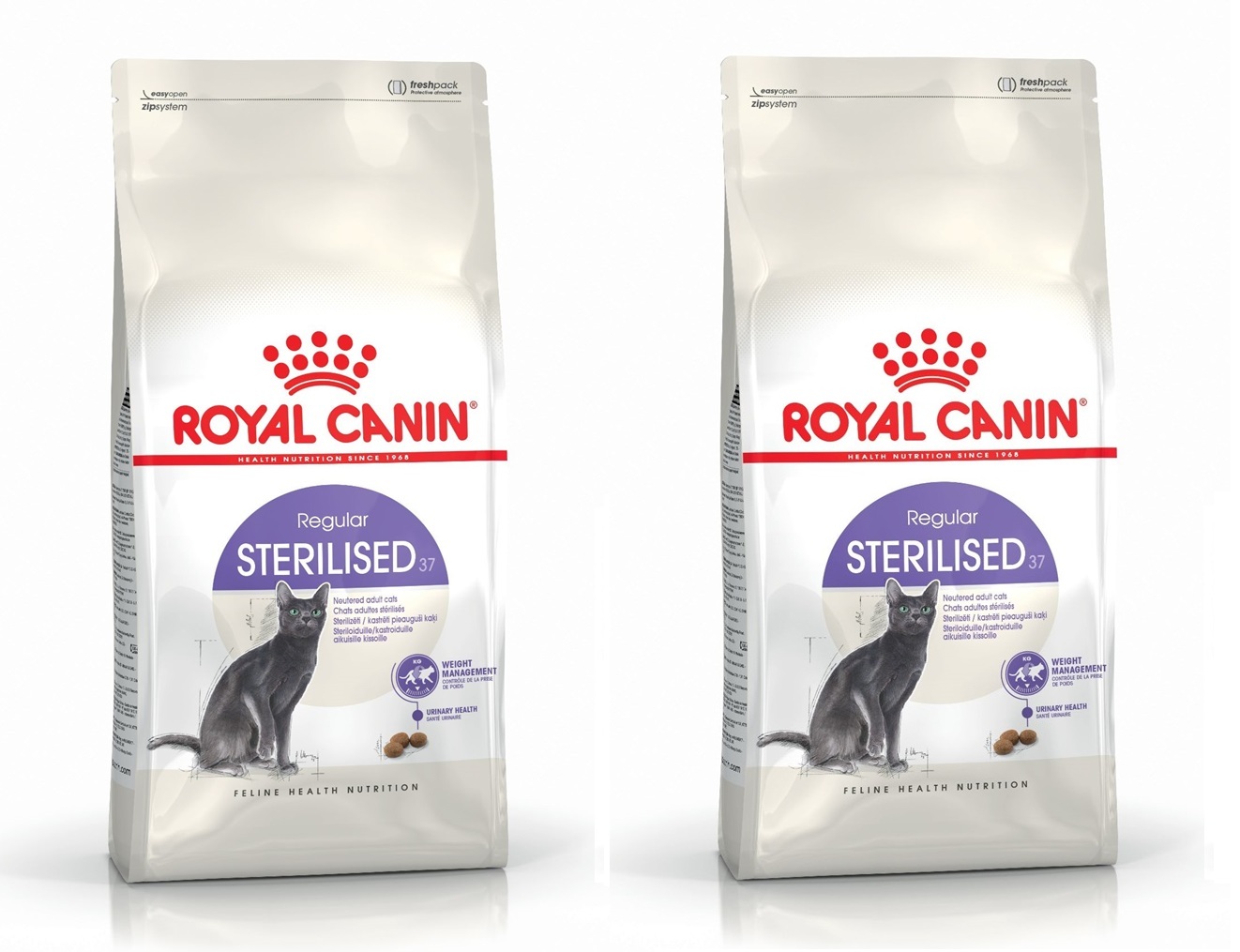2 שקי רויאל קנין סטרלייזד לחתולים מסורסים/מעוקרות 4ק"ג כל שק 