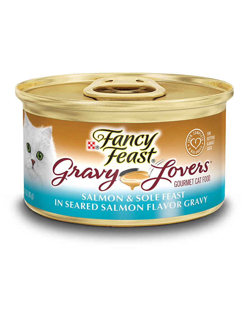 24 יחידות פנסי פיסט פורינה פחיות לחתול חתיכות סלמון צרוב וסול ברוטב עשיר