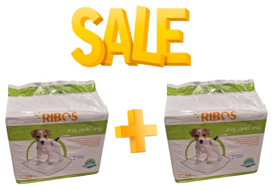 מבצע! 2 מארזי פדים ריבוס לאימון גורים (100יח' בכל מארז) במחיר מיוחד!