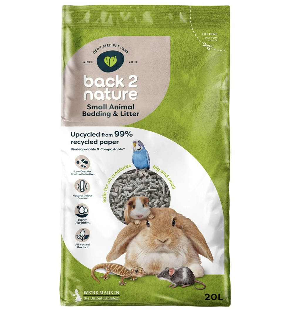 מצע נייר ממוחזר למכרסמים וציפורים 20 ליטר