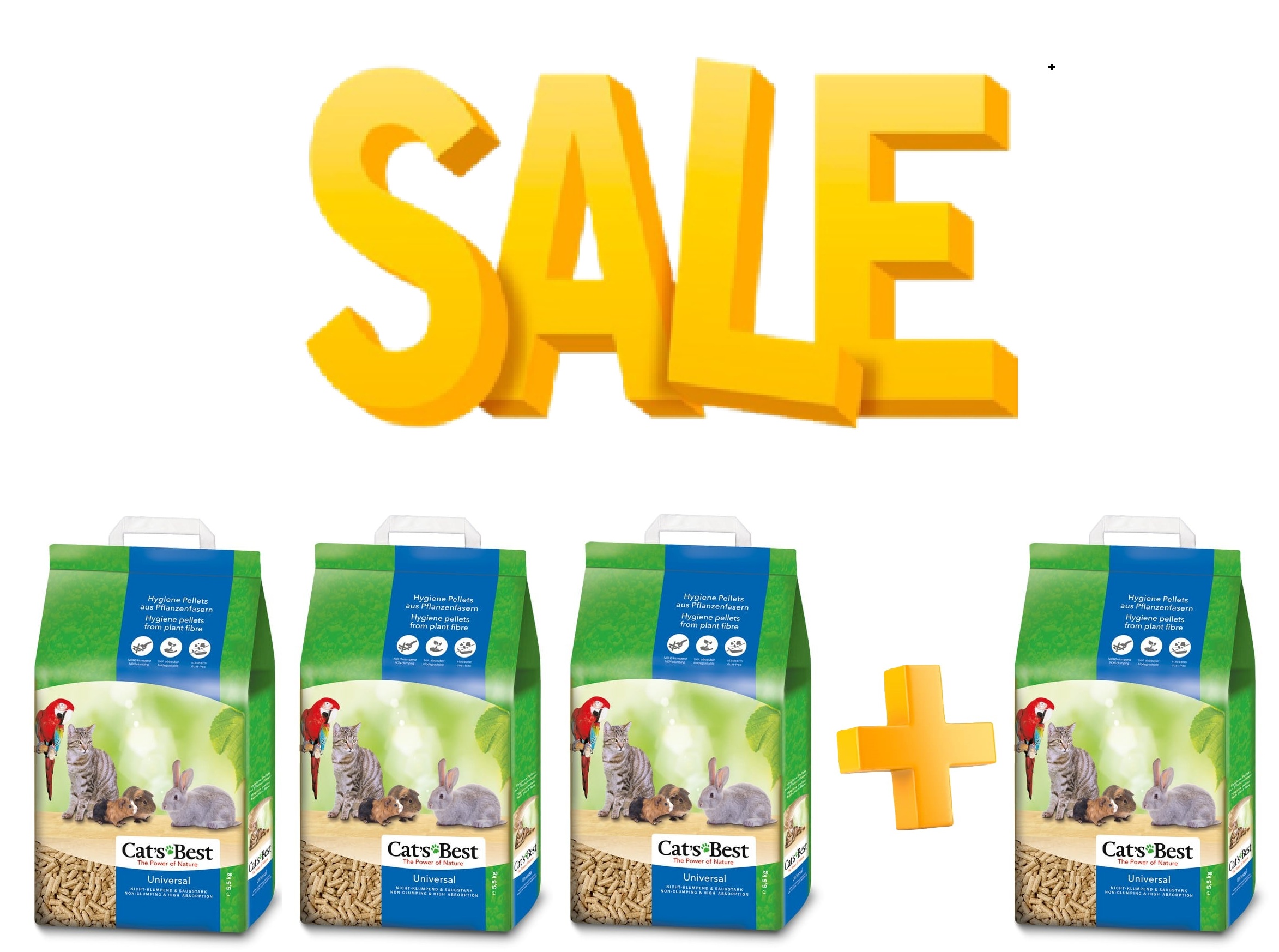 מבצע! ברכישת 3 שקי מצע cat's bestלמכרסמים 10ל'  - קבלו שק נוסף במתנה!