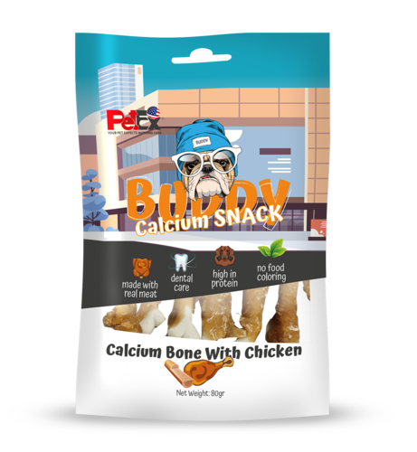 באדי סנאק עצם קלציום לכלב בציפוי בשר עוף