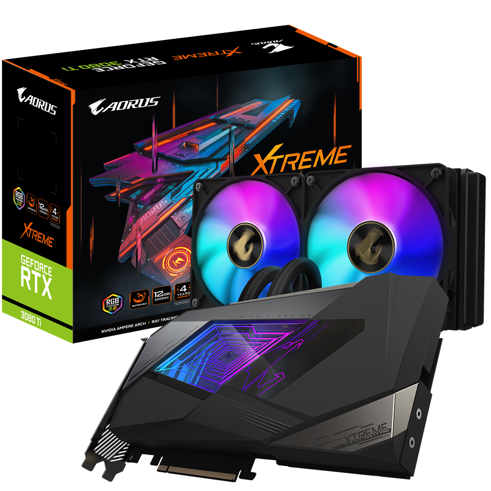 כ.מסך Aorus RTX 3080 Ti Xtreme WaterForce 12G RGB PCIE4.0X16