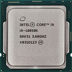 מעבד אינטל דור 10 Intel Core i9-10850K 5.2GHz 10Core 20Thrd Tray