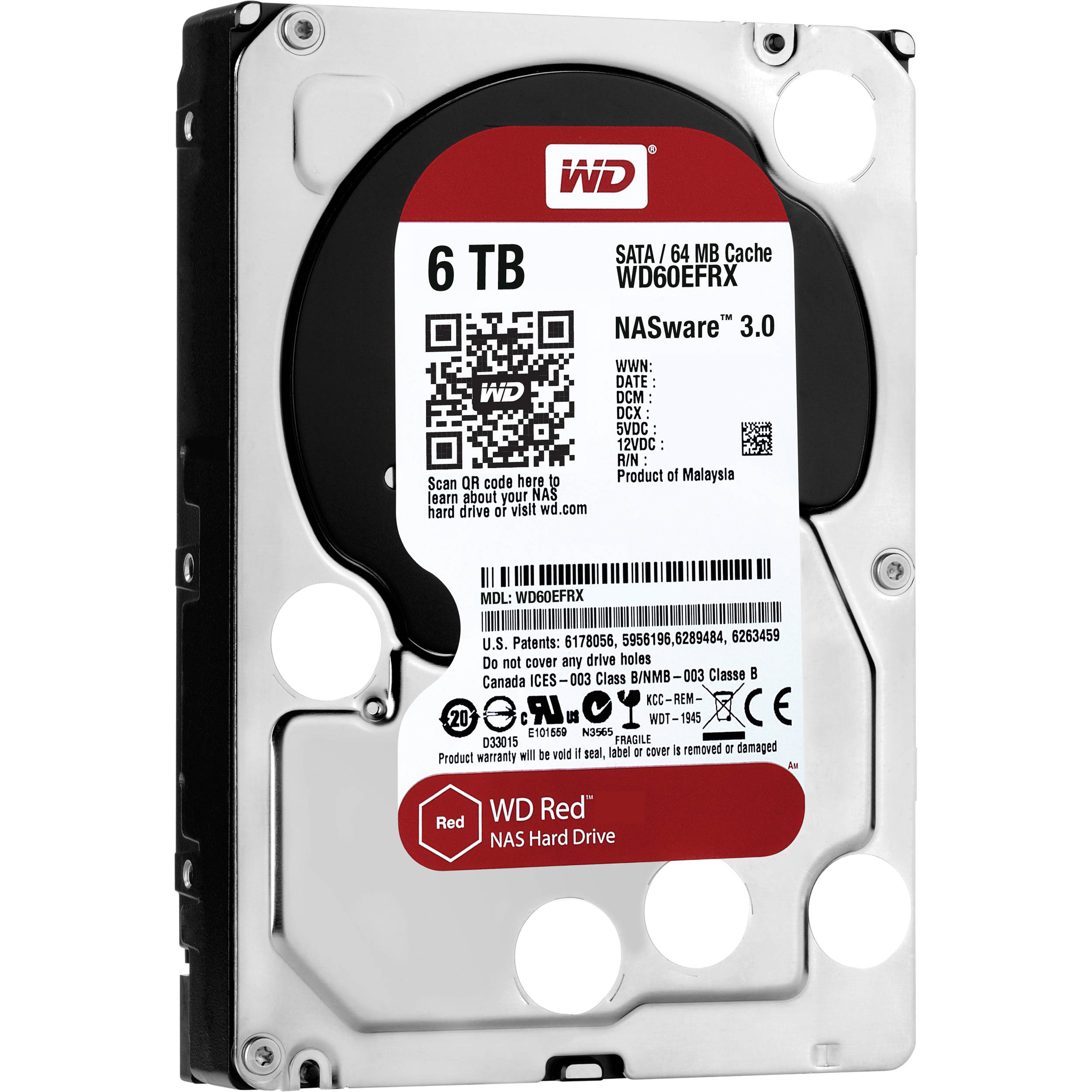 דיסק קשיח פנימי לנייח WD 6TB Red IntelliPower 64MB 3.5