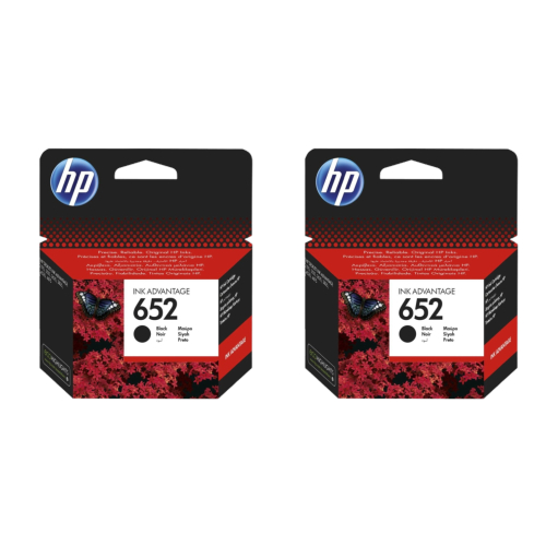 מארז זוג ראשי דיו 652 צבע שחור מקורי HP