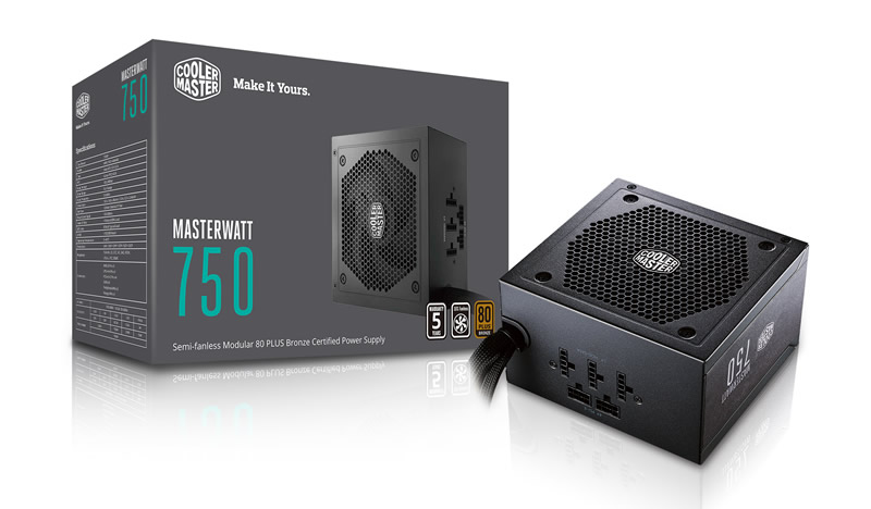 ספק כח Cooler Master MW Semi-Fanless Modular 750w