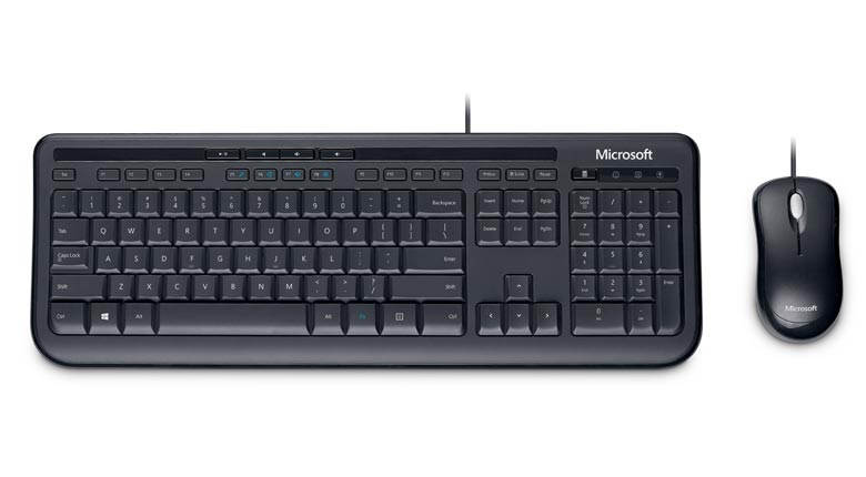 סט מקלדת ועכבר חוטי Microsoft Wired Desktop 600