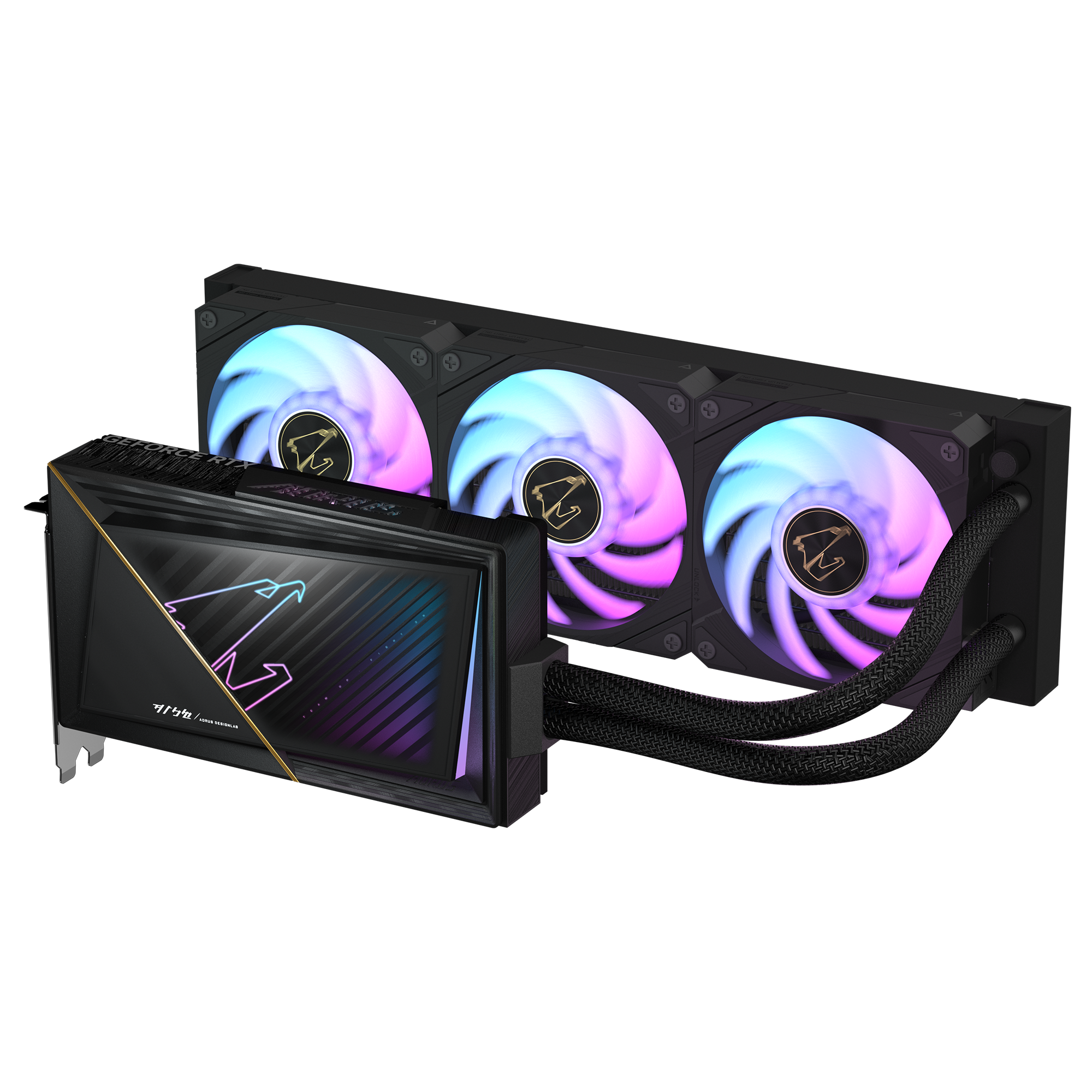 כ.מסך AORUS GeForce RTX 5080 XTREME WATERFORCE 16G 360MM RADIATOR